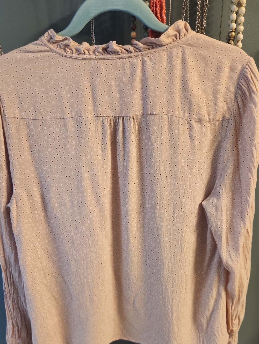Boden Blush Eyelet Ruffle V-Neck Blouse - Picture 5 of 5